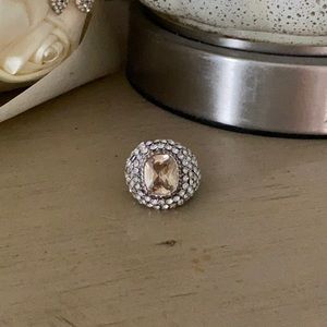 Bcbgmaxazria rhinestone ring champagne size 5